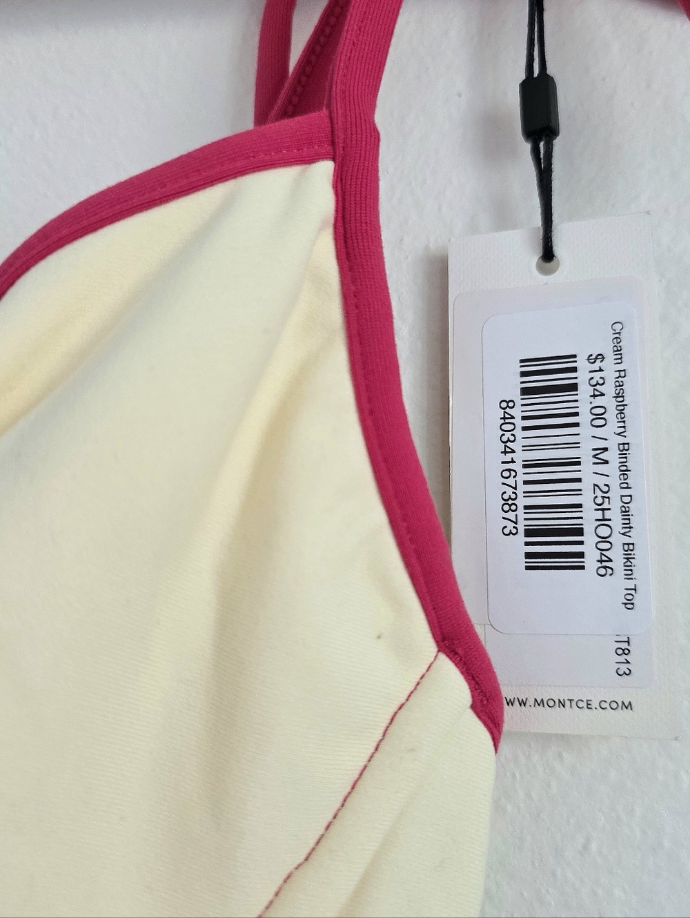 Montce RoseTwo-Tone Cream & Raspberry Underwire Bikini Top and Bottom Set - Picture 4 of 9